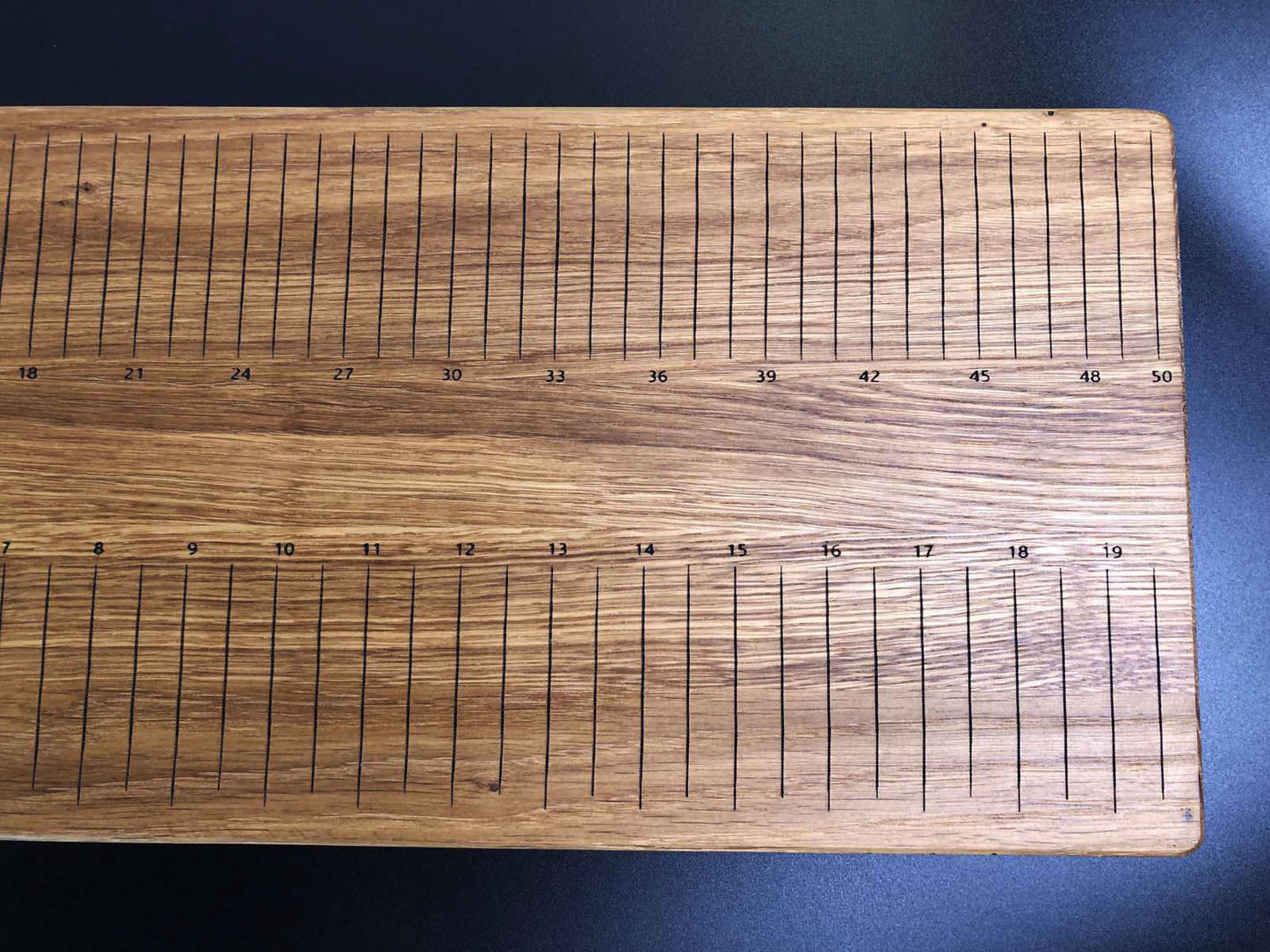 Oak cutting board for fish with clamp