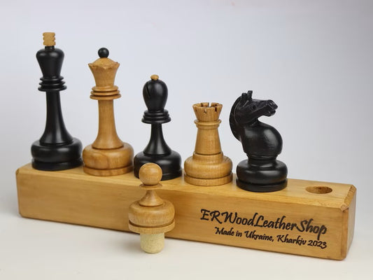 Handmade bottle stoppers set of chess M.Tal pieces