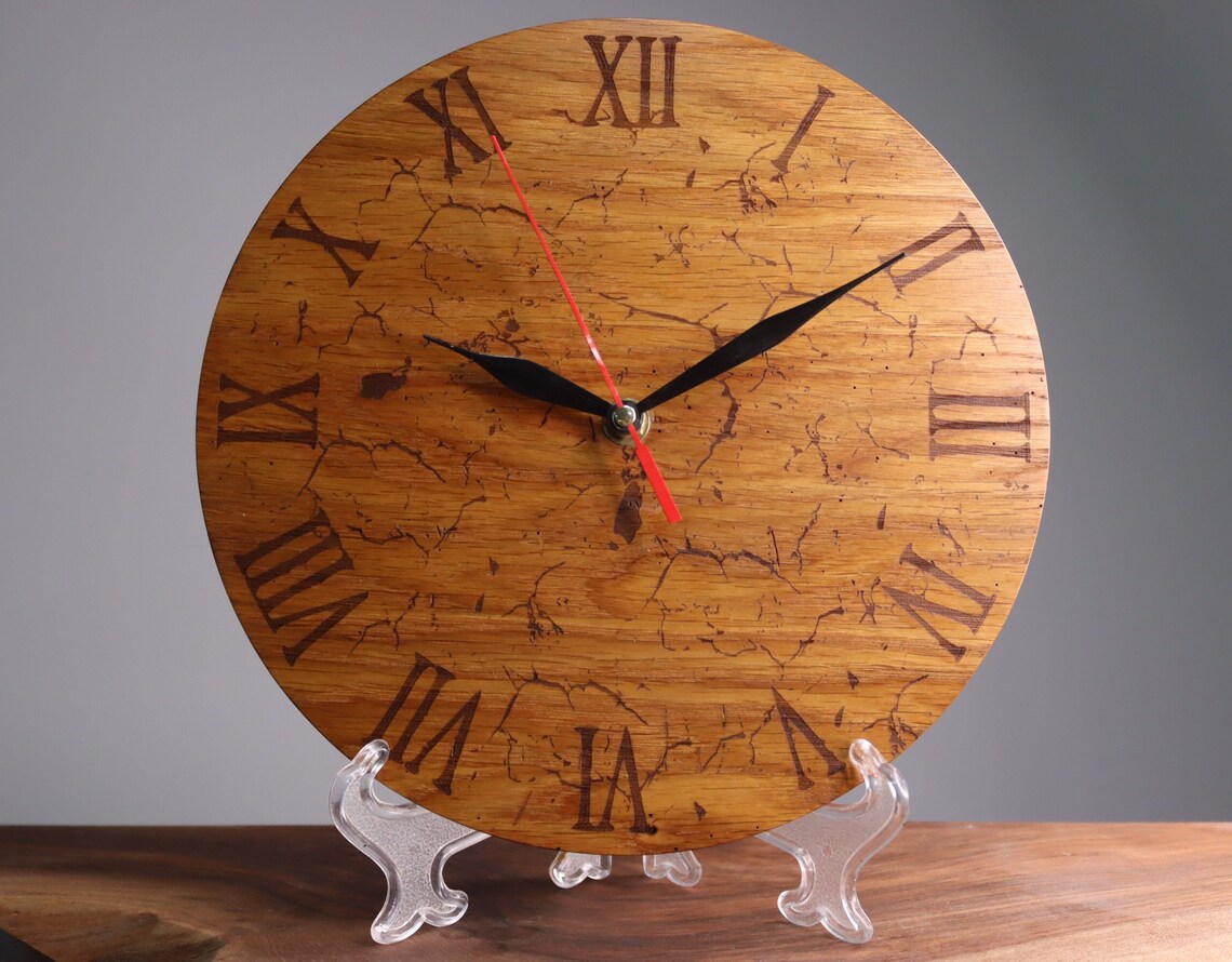 Exclusive wooden clock cobweb