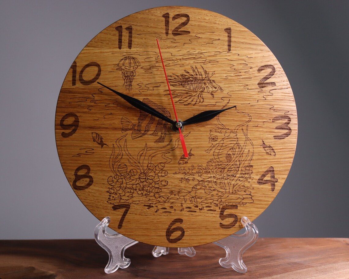 Exclusive wooden clock sea