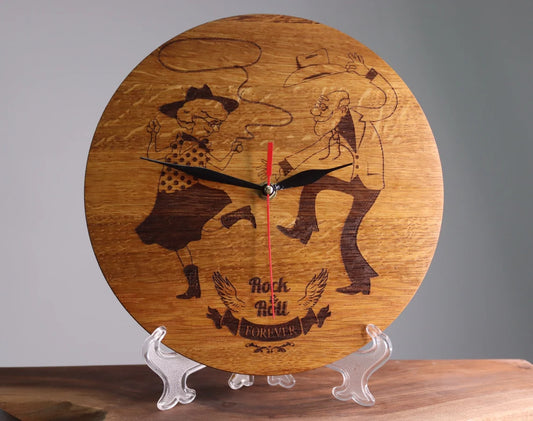 Exclusive wooden clock Rock and Roll