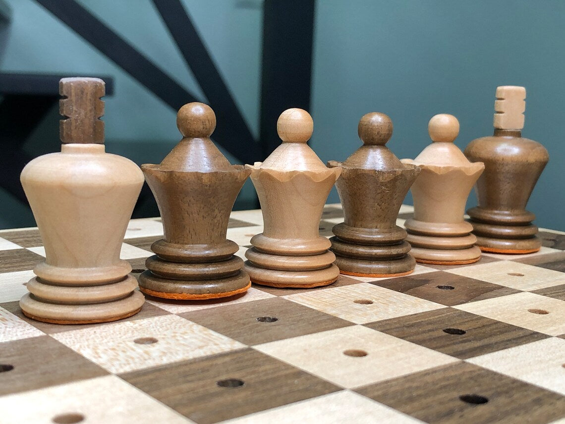 Exclusive mini Tal chess set reproduction – ERWoodLeather.Shop