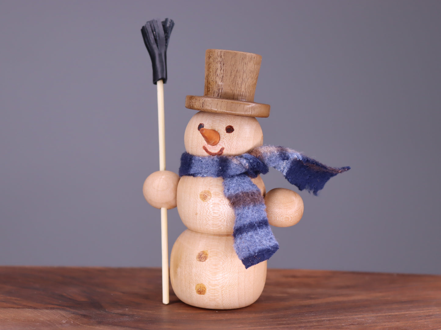 Handmade wooden snowman