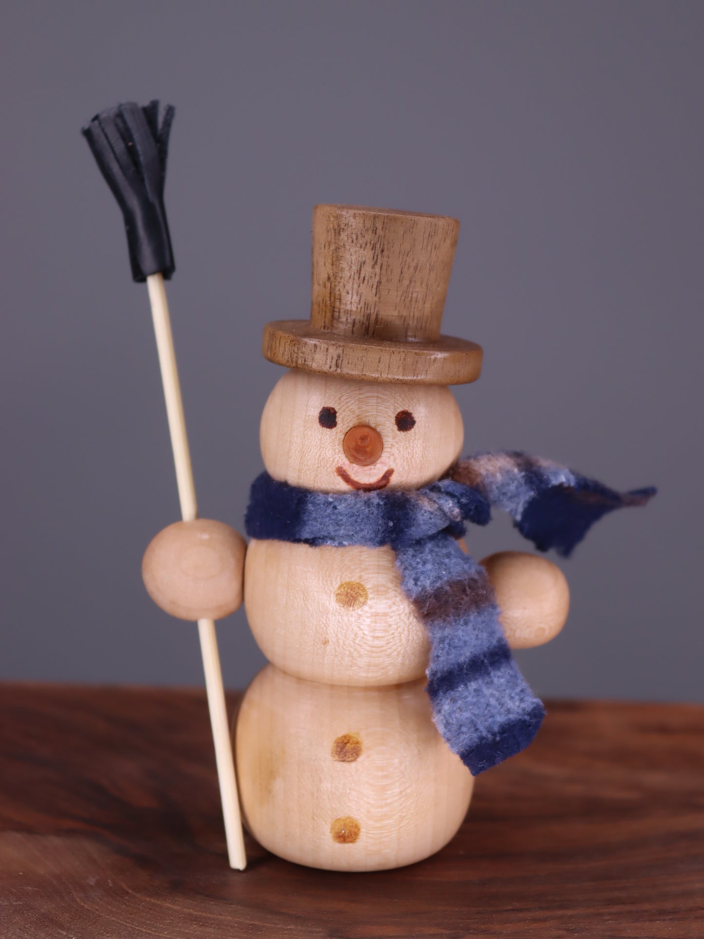 Handmade wooden snowman