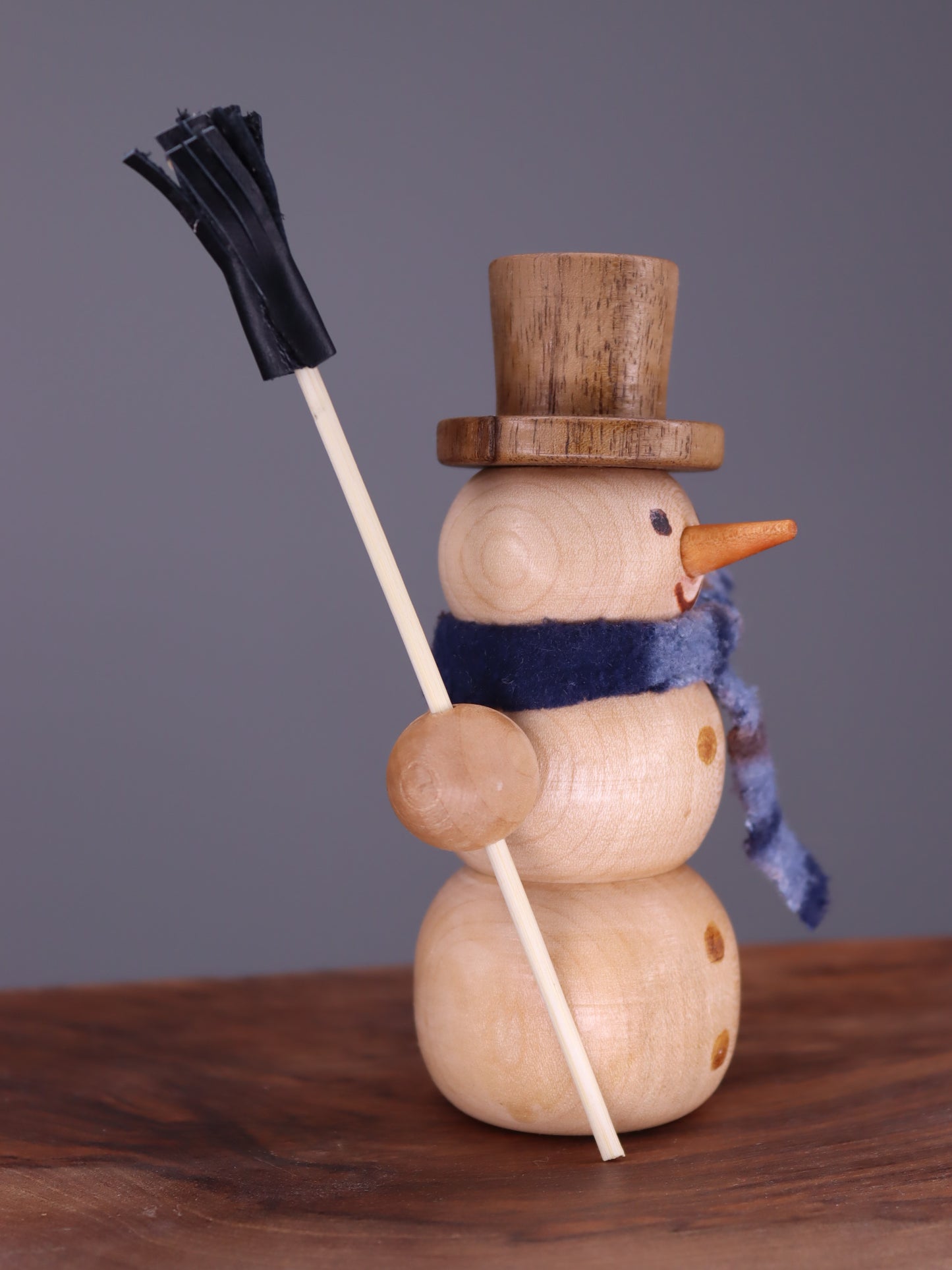 Handmade wooden snowman