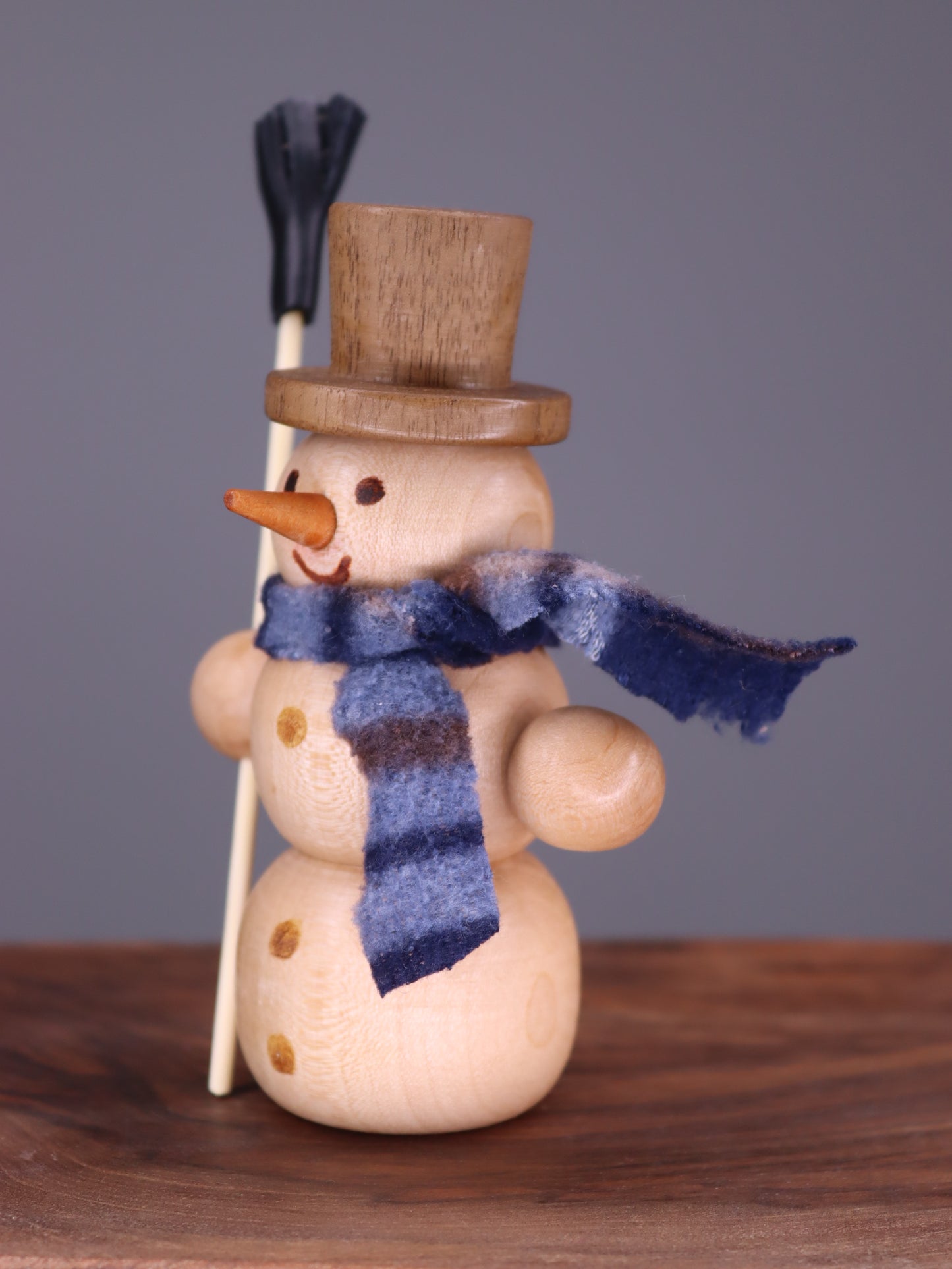 Handmade wooden snowman