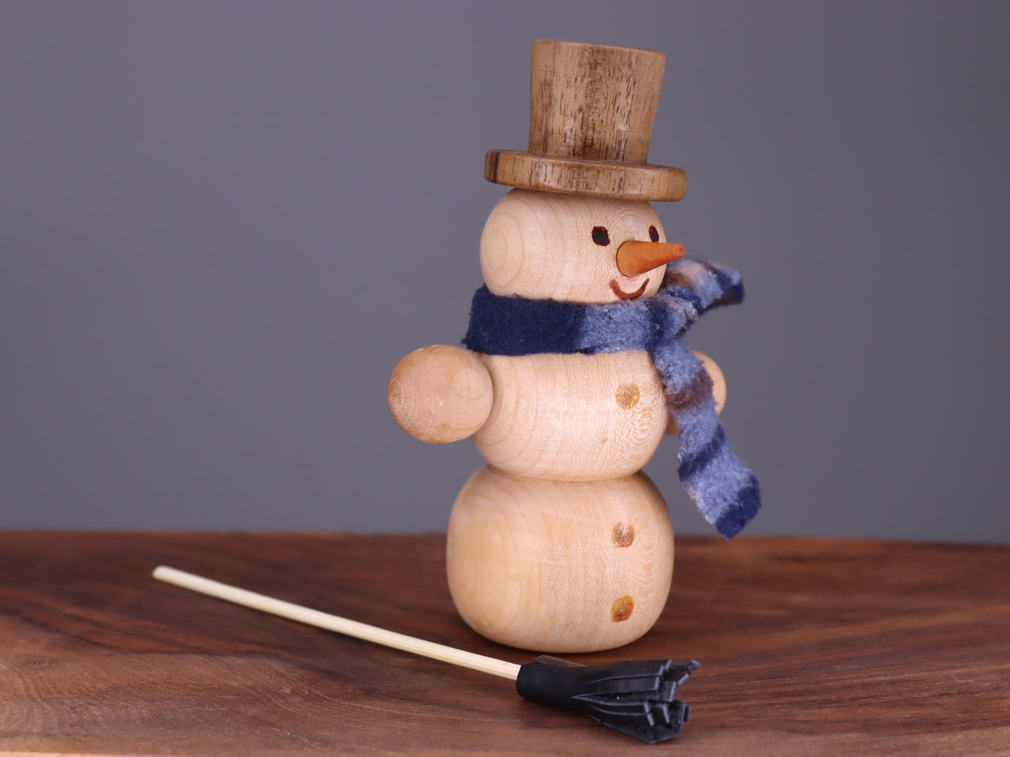 Handmade wooden snowman