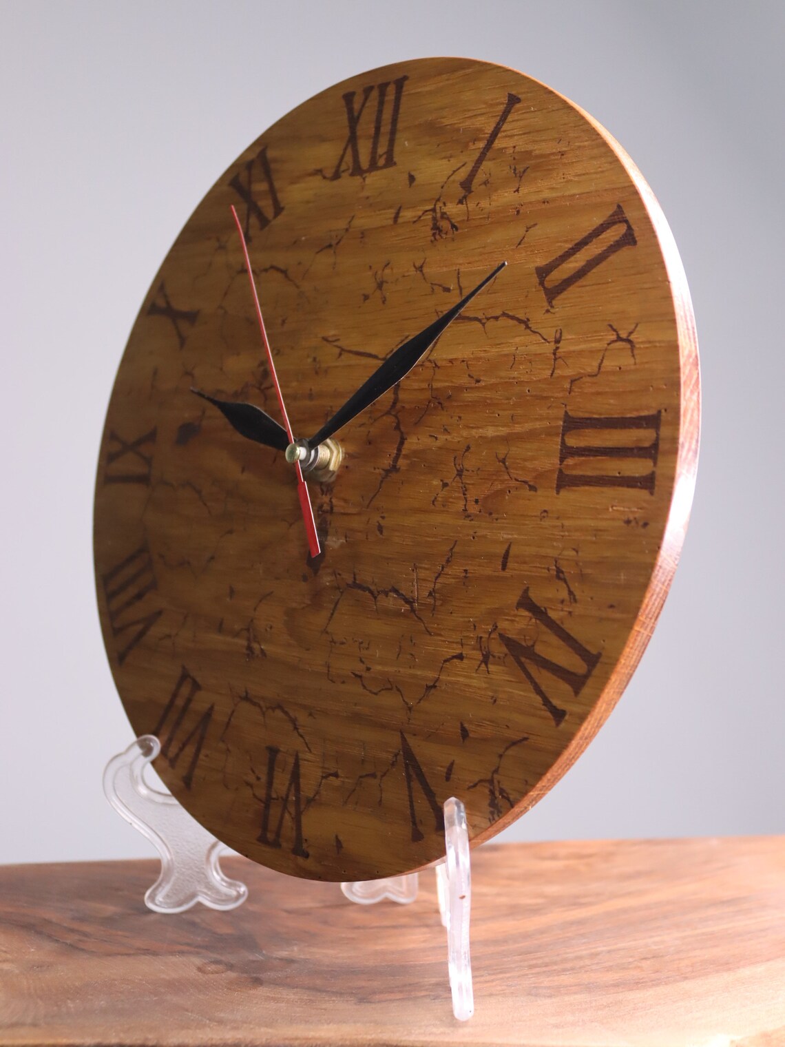 Exclusive wooden clock cobweb