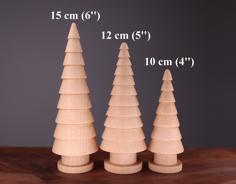 Handmade wooden Christmas trees set