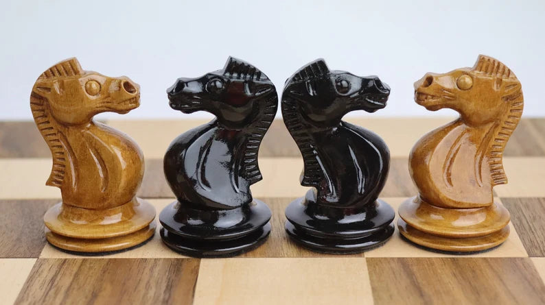 Wooden accurate reproduction of the most popular chess set in USSR "Shkolnik"