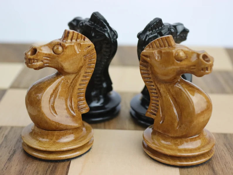 Wooden accurate reproduction of the most popular chess set in USSR "Shkolnik"