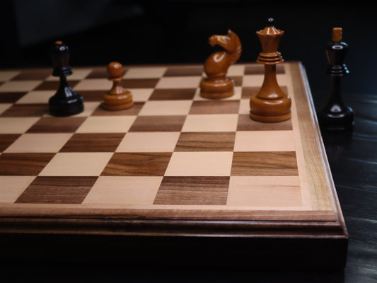 2" square handmade wooden chess board