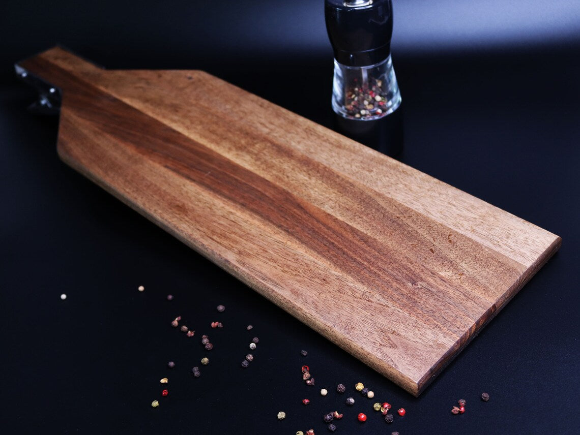 Walnut  cutting board for fish with clamp