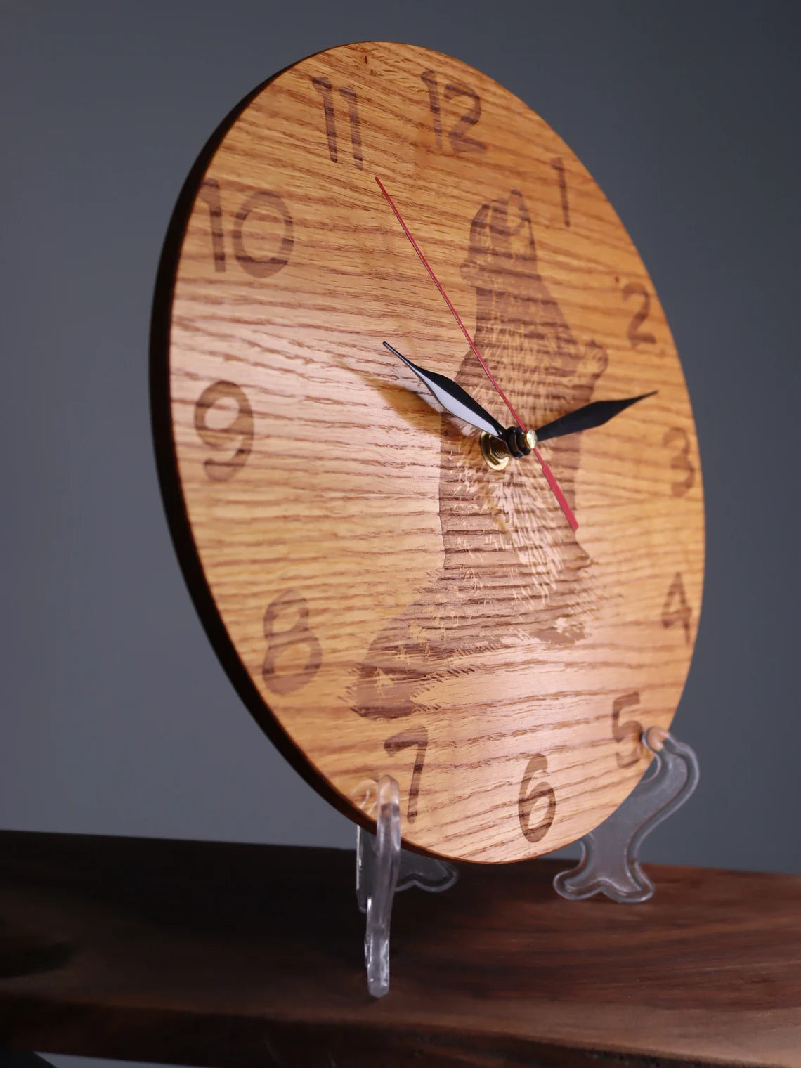 Exclusive wooden clock Raccoon