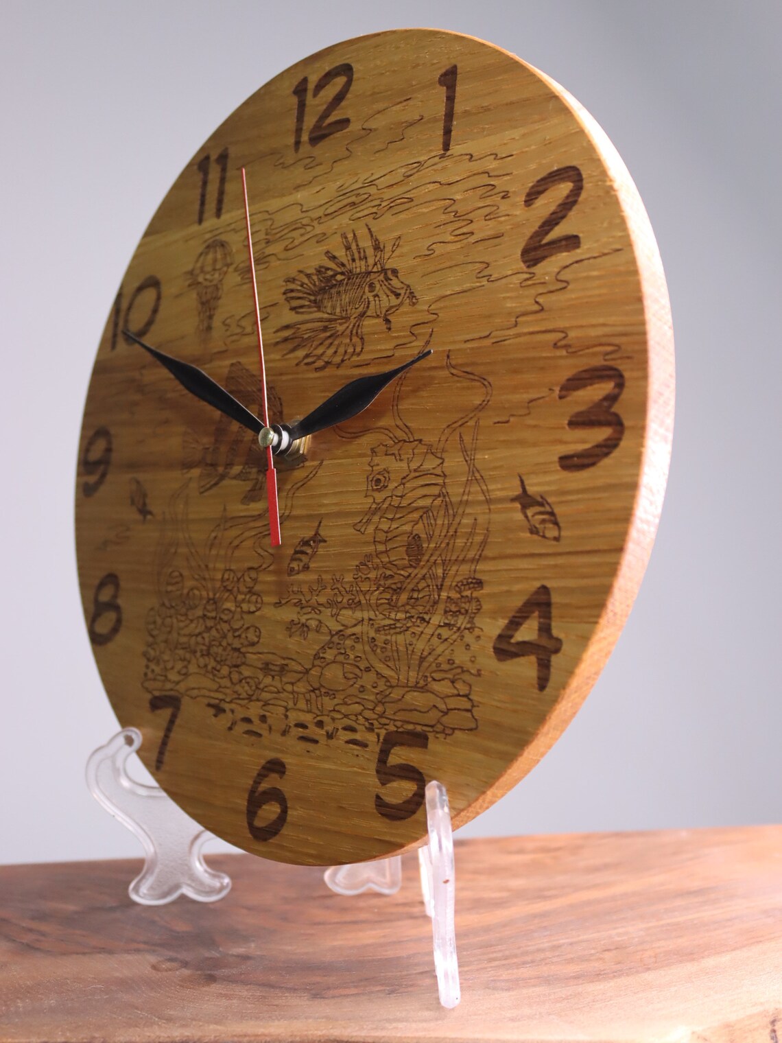 Exclusive wooden clock sea