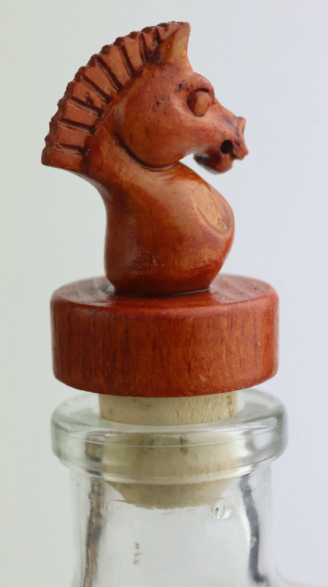 Handmade bottle stopper chess knight