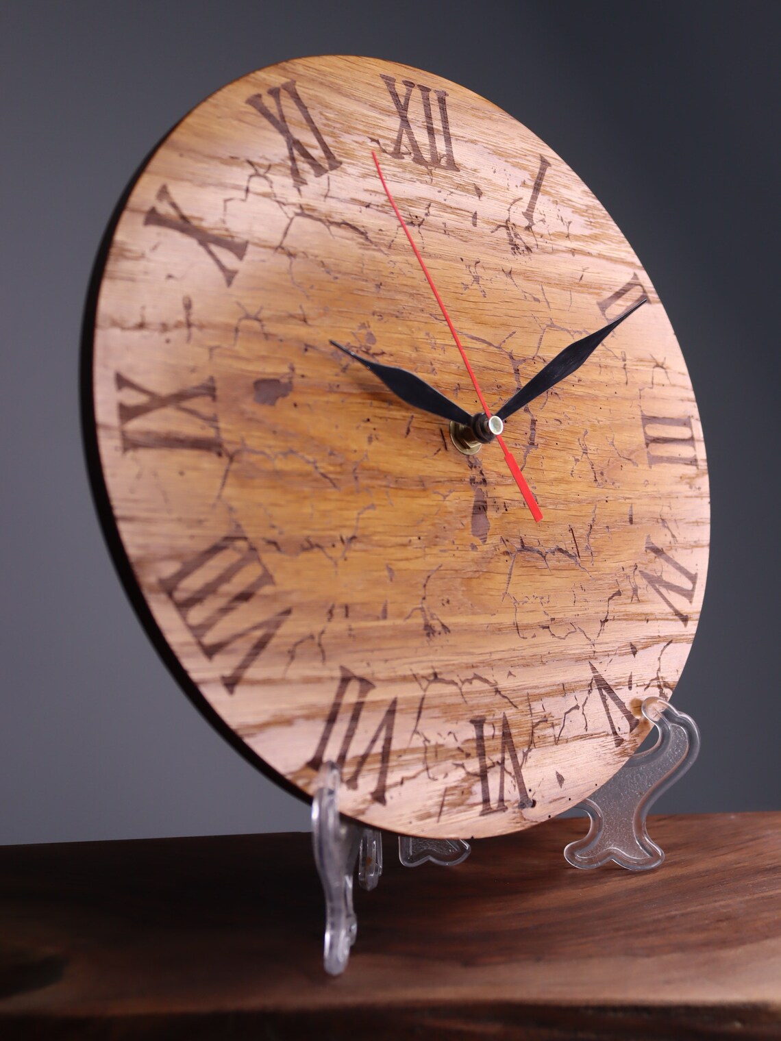 Exclusive wooden clock cobweb