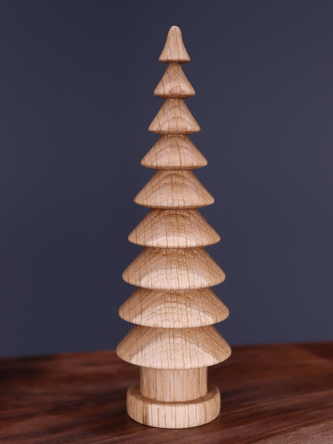 Beautiful five hand turned wooden Christmas trees