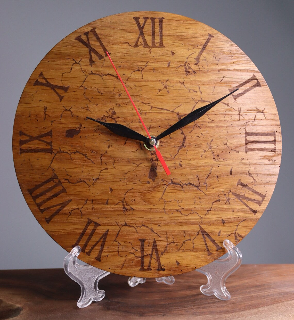 Exclusive wooden clock cobweb