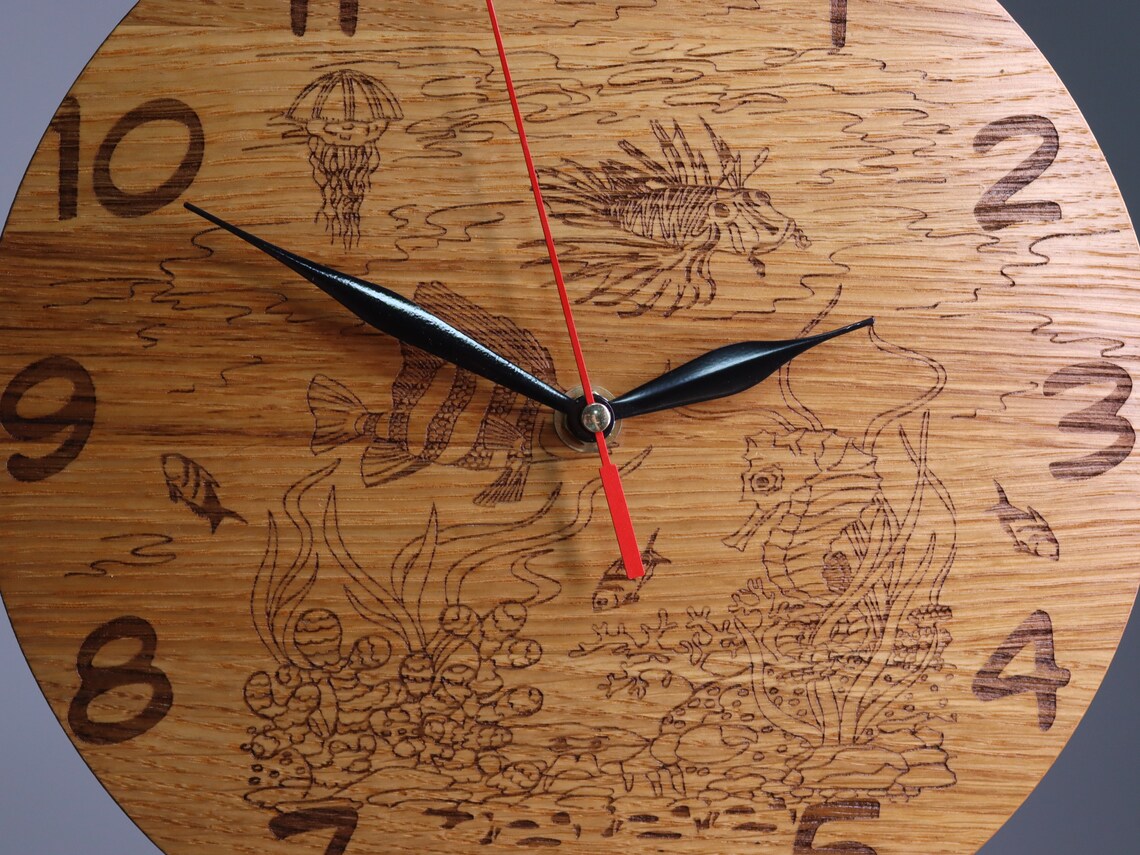 Exclusive wooden clock sea