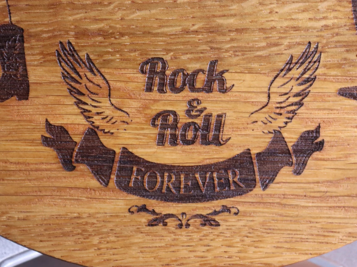 Exclusive wooden clock Rock and Roll