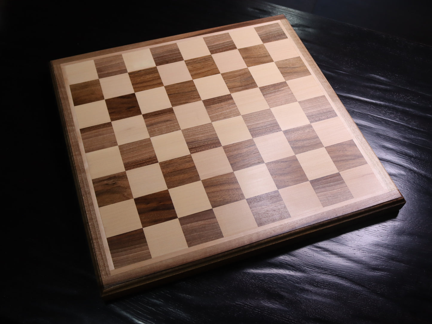 2" square handmade wooden chess board