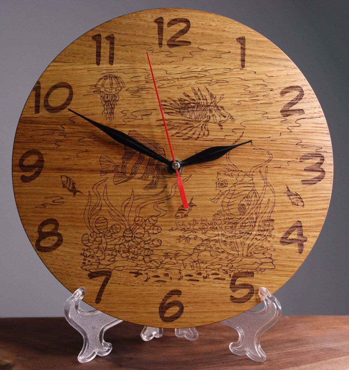 Exclusive wooden clock sea