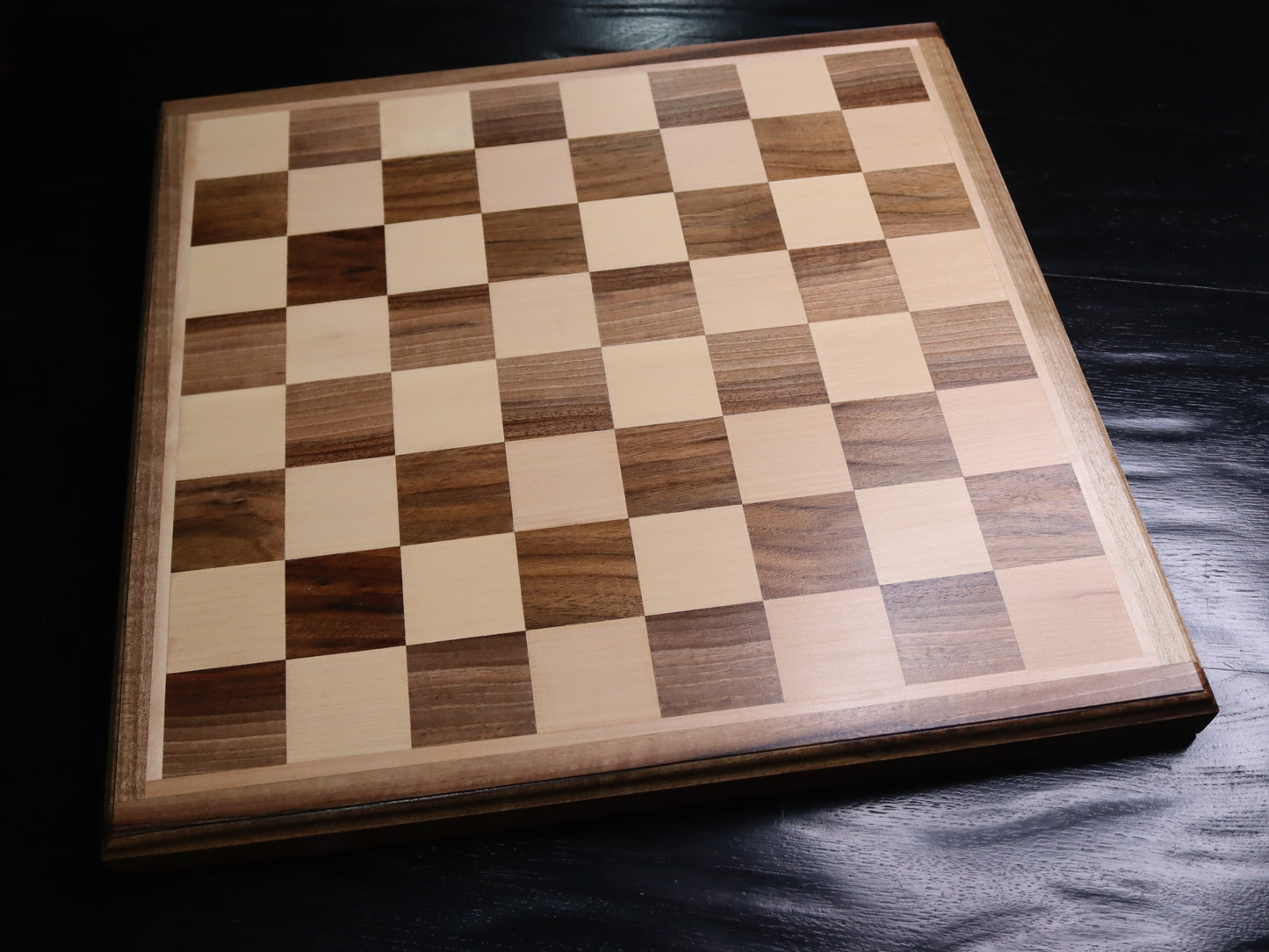 2" square handmade wooden chess board