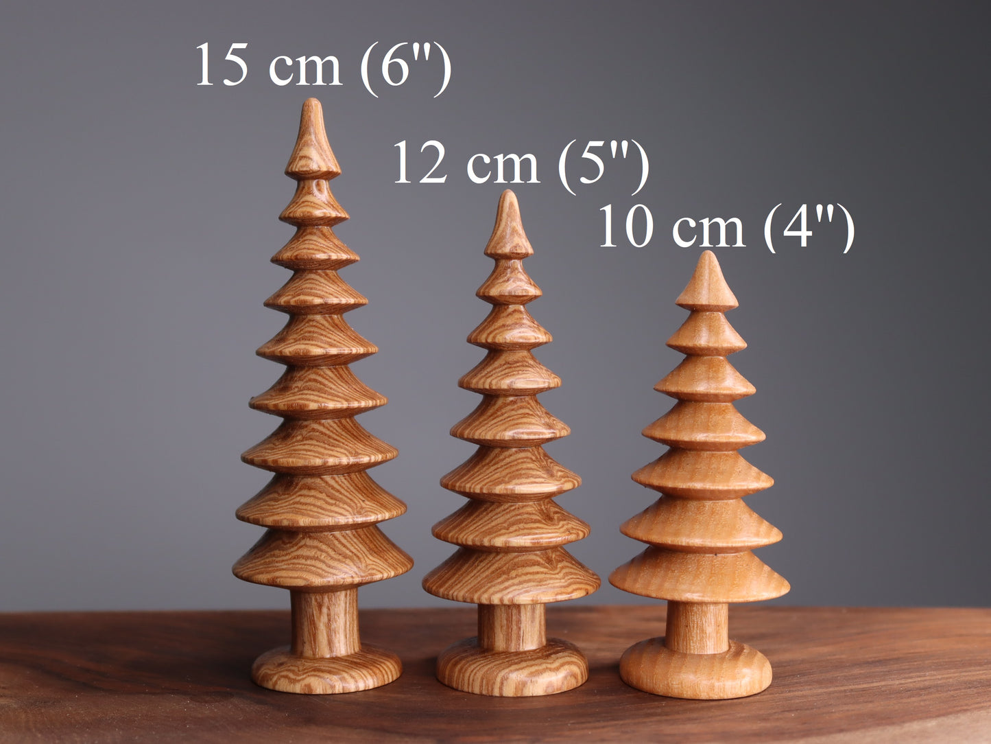 Handmade wooden Christmas trees set of ash-tree