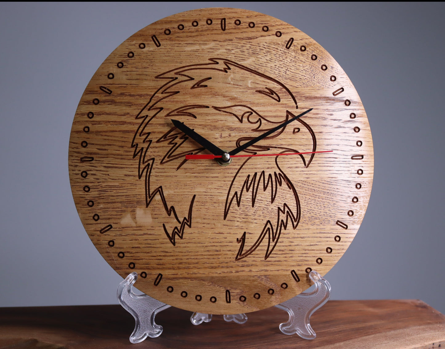 Exclusive wooden clock eagle