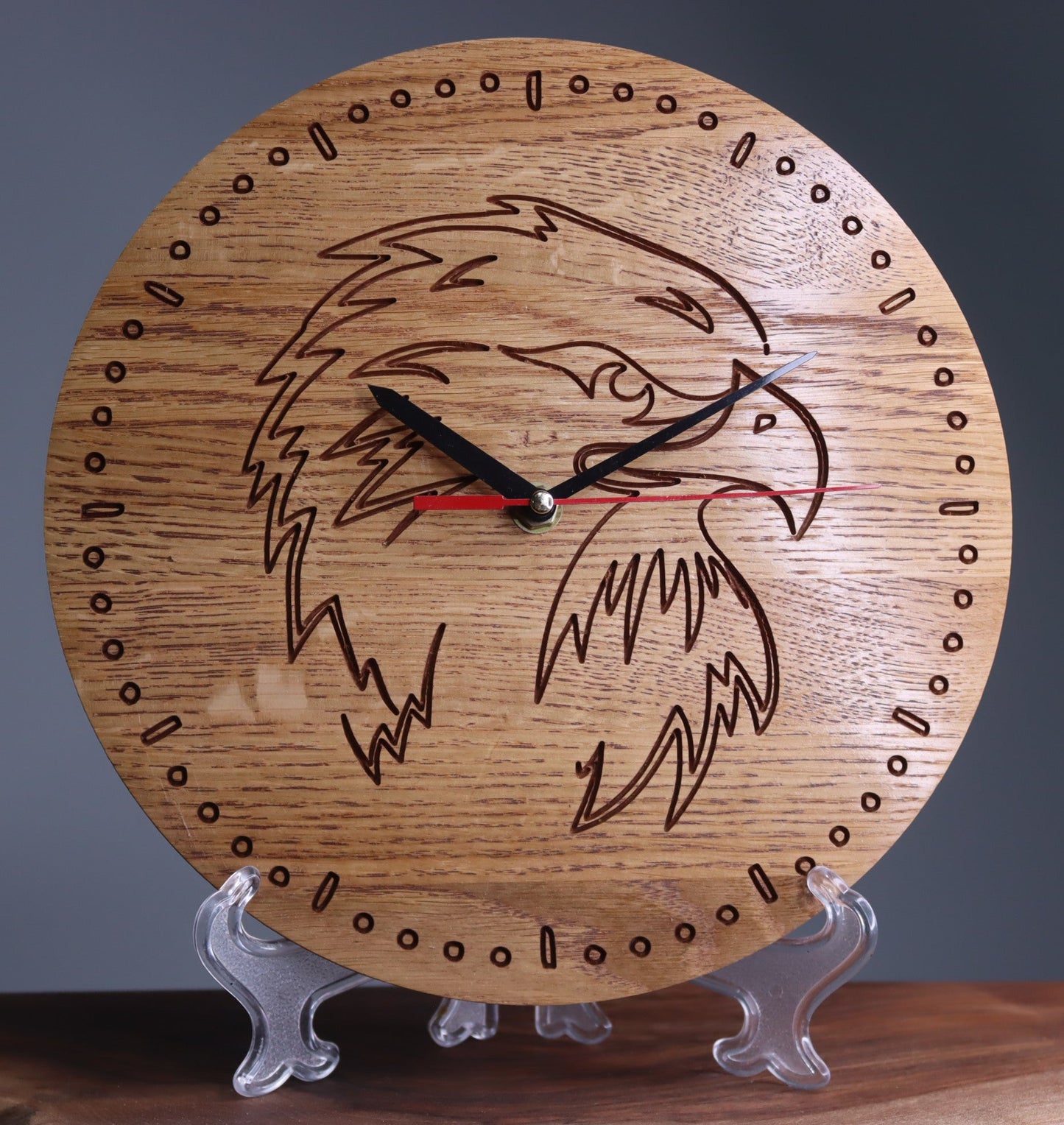 Exclusive wooden clock eagle