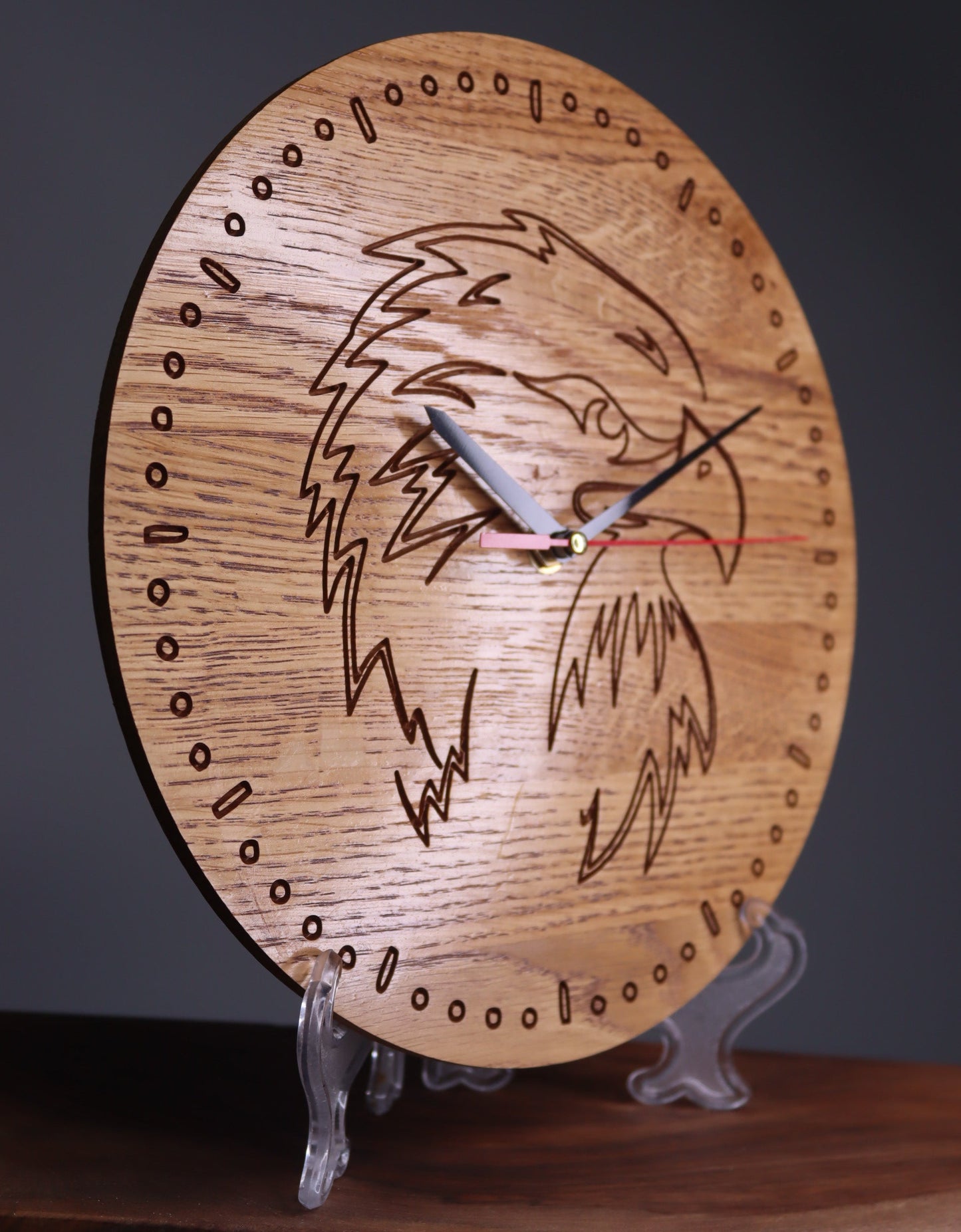 Exclusive wooden clock eagle