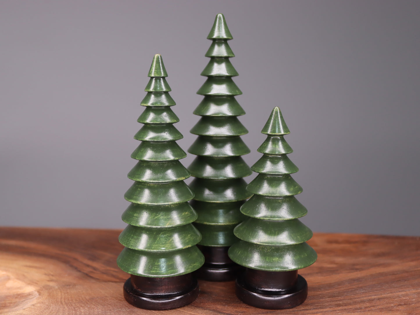 Handmade wooden Christmas trees set