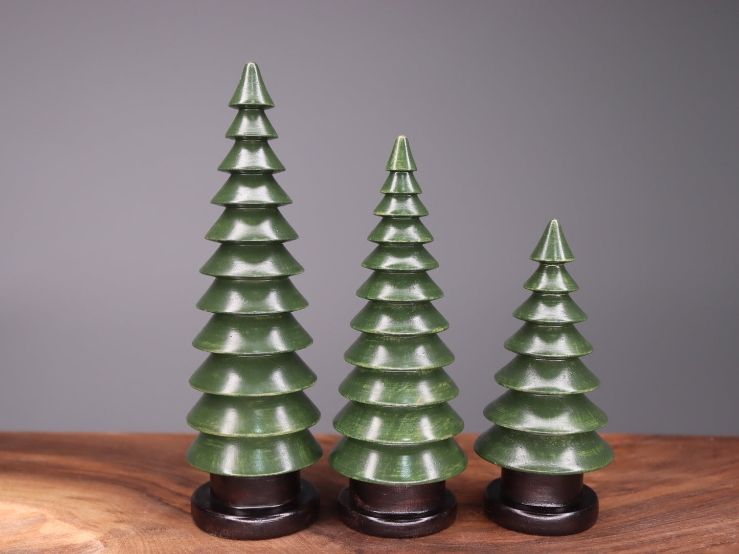 Handmade wooden Christmas trees set