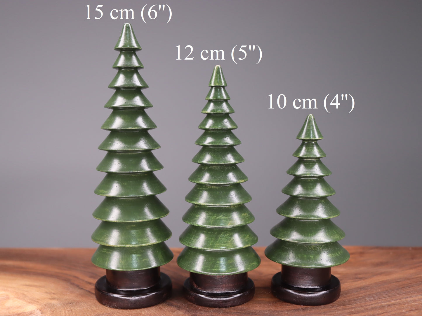 Handmade wooden Christmas trees set