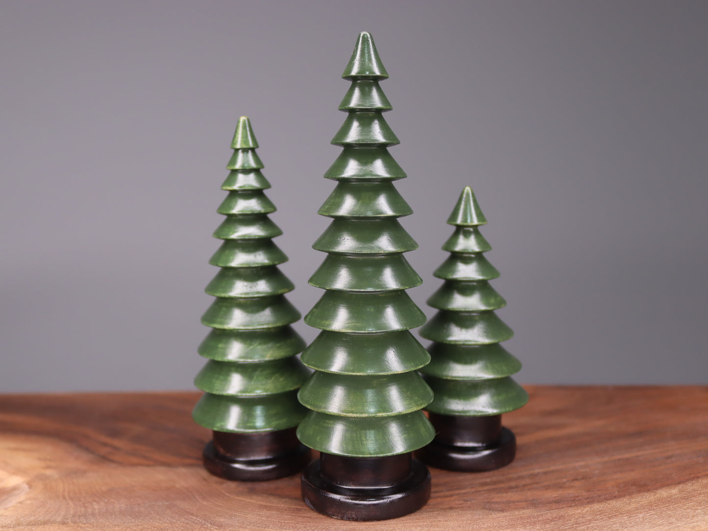 Handmade wooden Christmas trees set