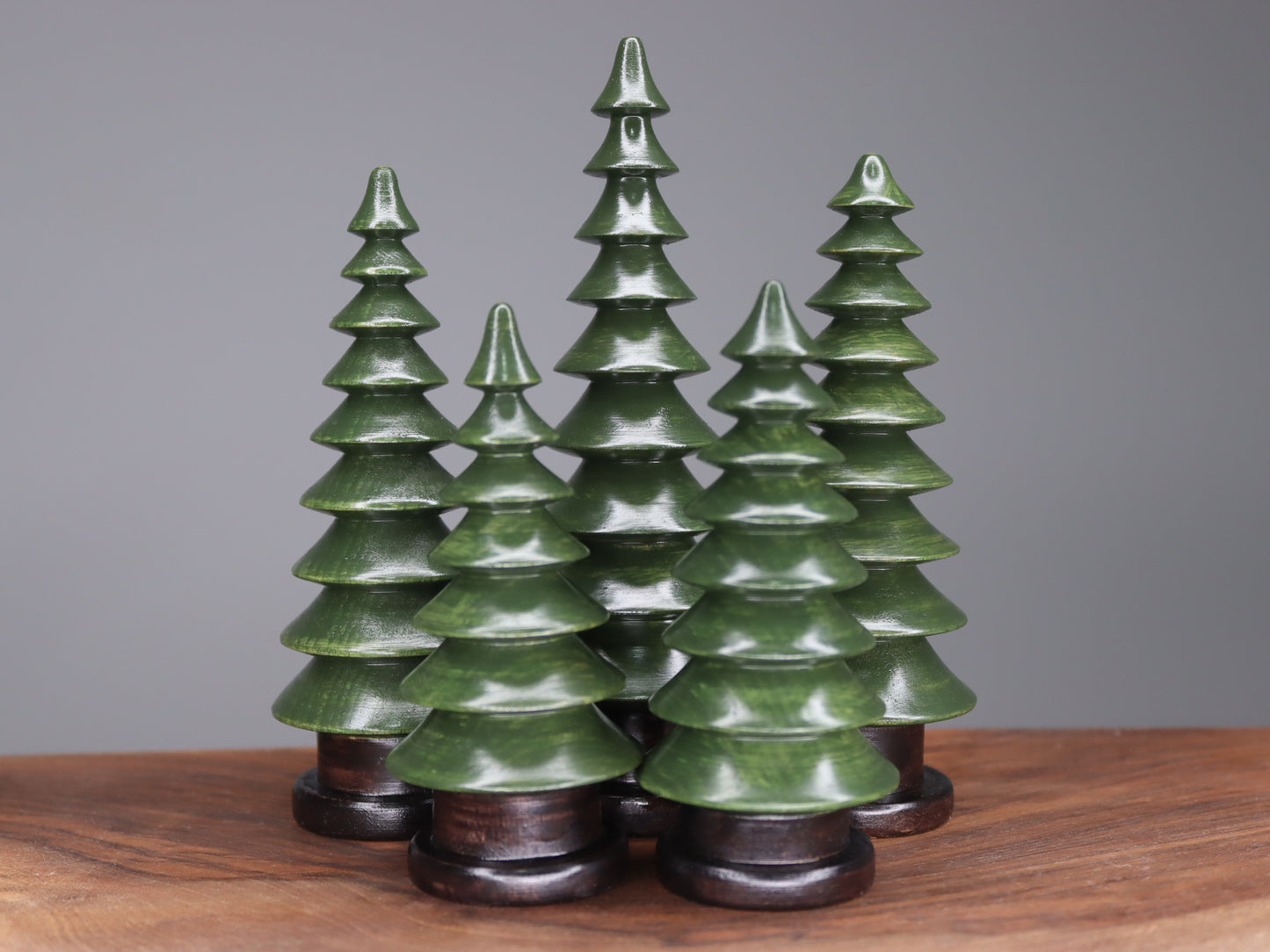 Handmade wooden Christmas trees set