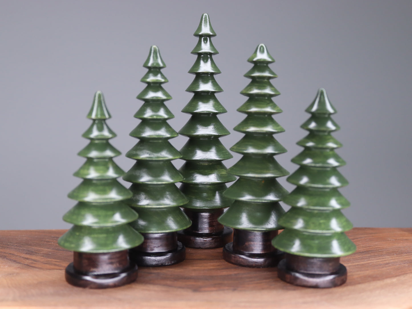 Handmade wooden Christmas trees set