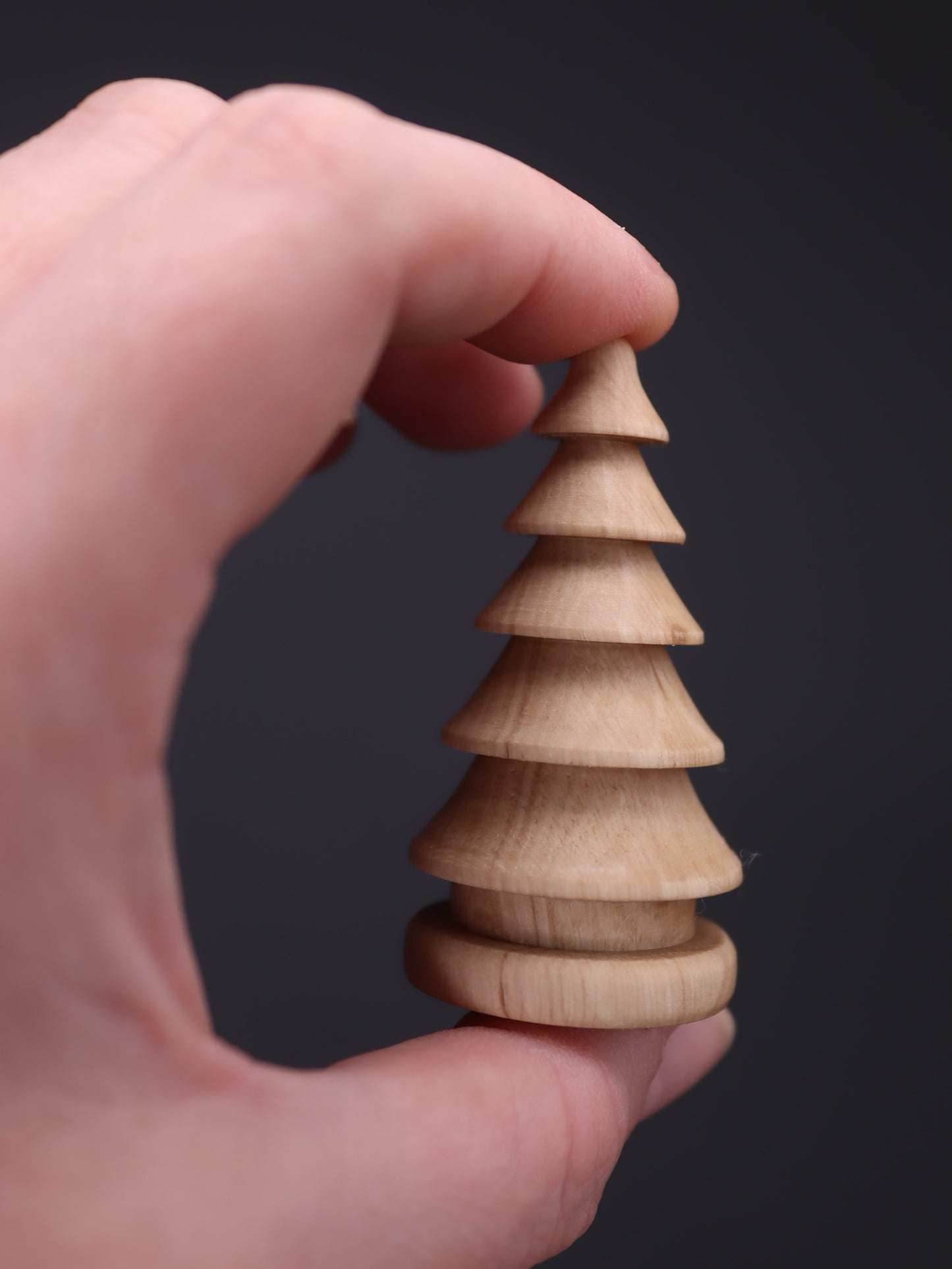 Beautiful forest of 15 hand turned wooden Christmas trees