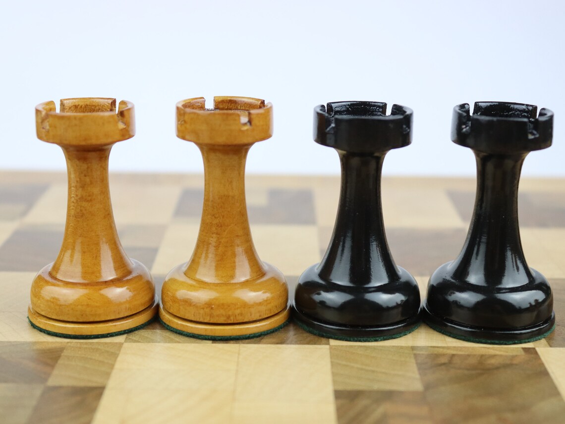 Wooden reproduction of a Soviet plastic chess set