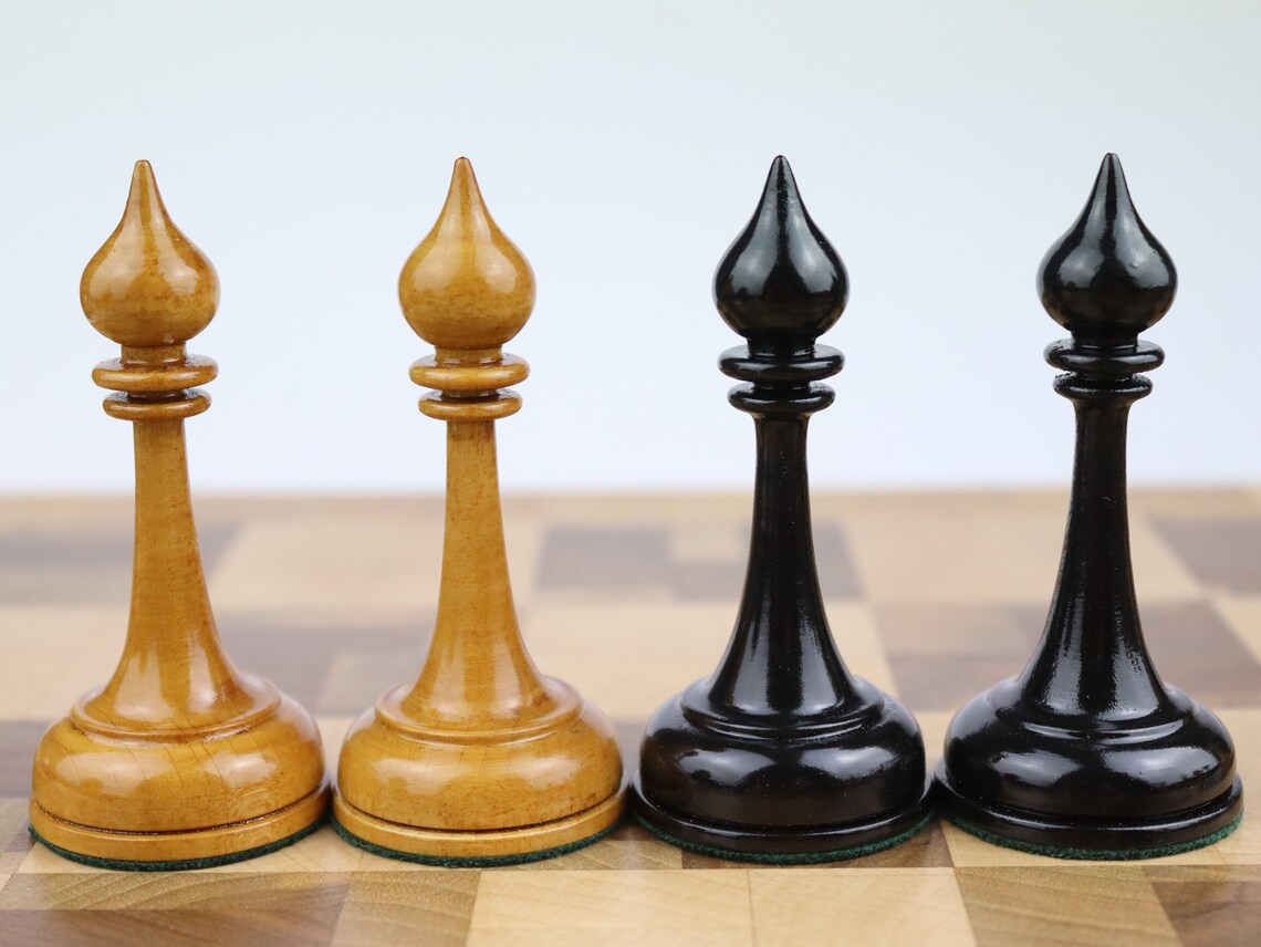 Wooden reproduction of a Soviet plastic chess set