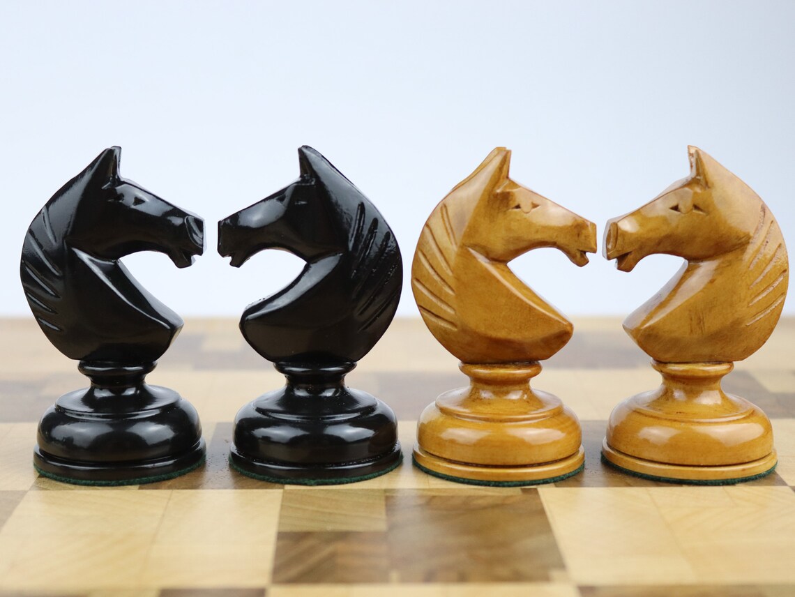 Wooden reproduction of a Soviet plastic chess set