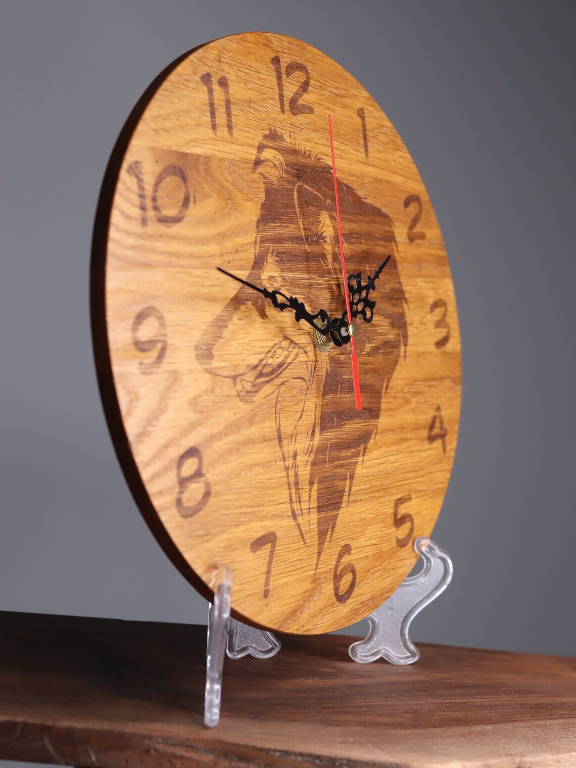 Exclusive wooden clock collie dog