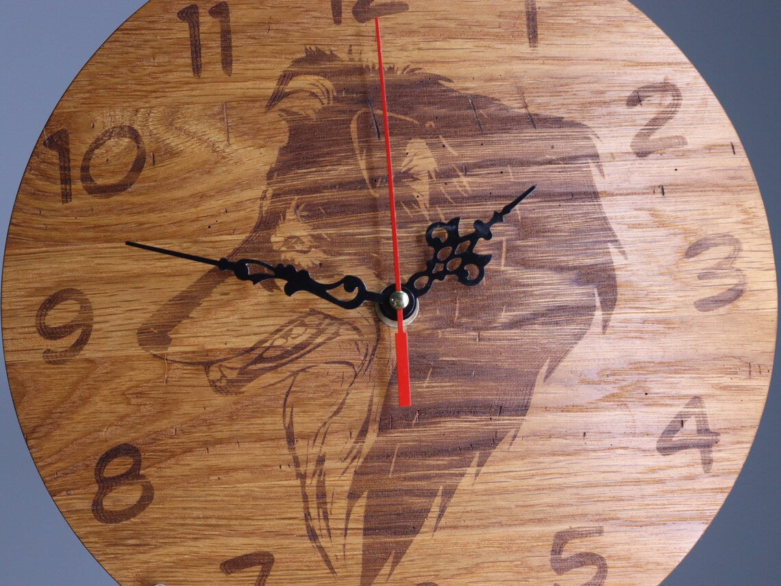 Exclusive wooden clock collie dog